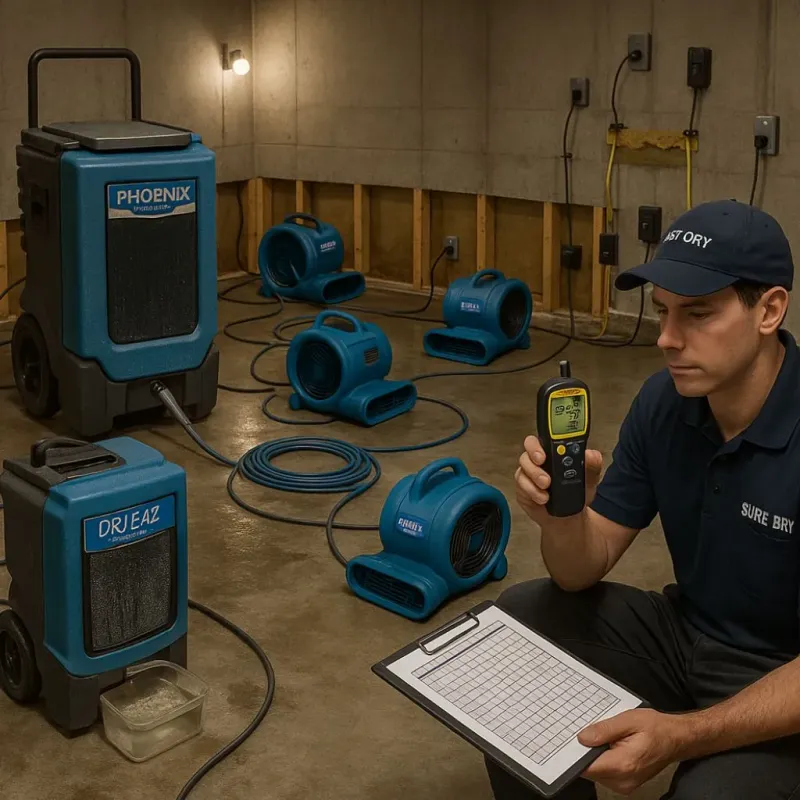 Structural Drying and Dehumidification process in West Sand Lake, NY